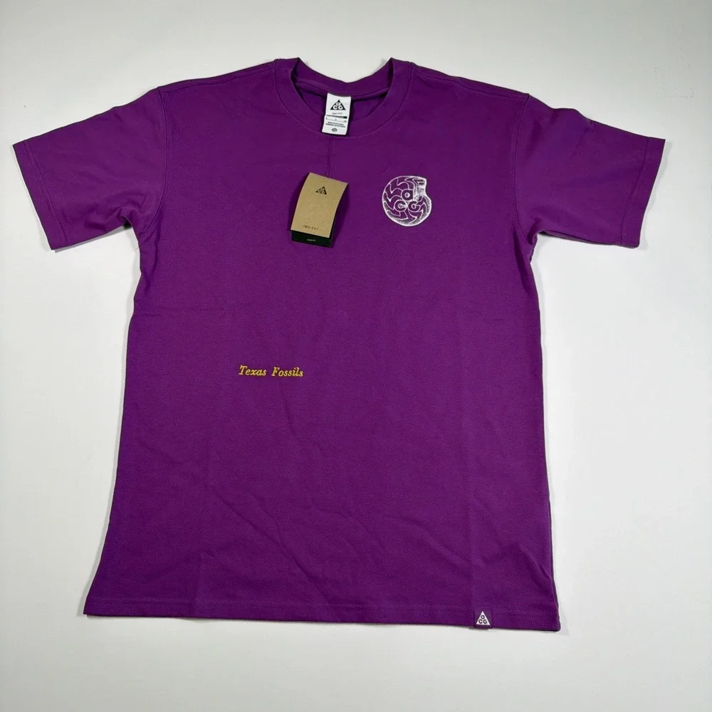 Nike ACG Texas Fossils Men's Small Tee T Shirt HV1296-505 Purple Loose Fit